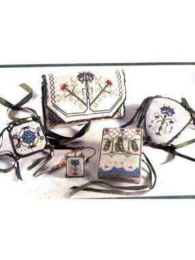 RARE Elizabethan Purse Hand Embroidery Pattern Materials List And Instructions